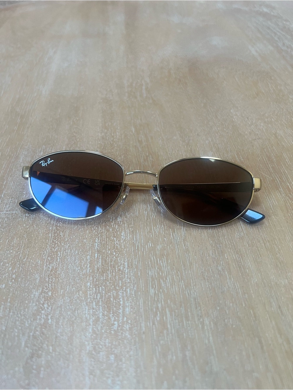 Ray-Ban Women’s Gold Frame Sunglasses with Brown Lenses